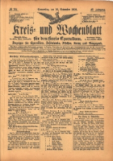 Kreis- und Wochenblatt für den Kreis Czarnikau: Anzeiger für Czarnikau, Schönlanke, Filehne, Kreuz, und Umgegend. 1899.11.16 Jg.47 Nr134
