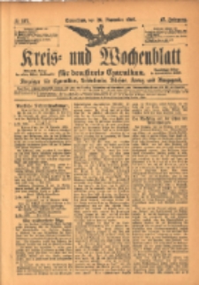 Kreis- und Wochenblatt f&uuml;r den Kreis Czarnikau: Anzeiger f&uuml;r Czarnikau, Sch&ouml;nlanke, Filehne, Kreuz, und Umgegend. 1899.11.25 Jg.47 Nr137