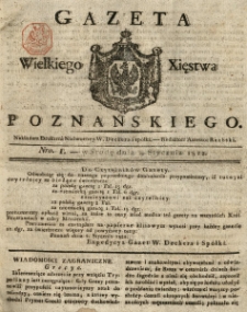 Gazeta Wielkiego Xięstwa Poznańskiego 1822.01.02 Nr1