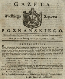 Gazeta Wielkiego Xięstwa Poznańskiego 1822.01.30 Nr9