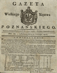 Gazeta Wielkiego Xięstwa Poznańskiego 1822.02.09 Nr12