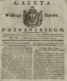 Gazeta Wielkiego Xięstwa Poznańskiego 1822.02.16 Nr14