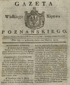 Gazeta Wielkiego Xięstwa Poznańskiego 1822.03.20 Nr23