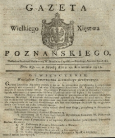 Gazeta Wielkiego Xięstwa Poznańskiego 1822.04.10 Nr29