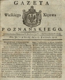 Gazeta Wielkiego Xięstwa Poznańskiego 1822.04.17 Nr31