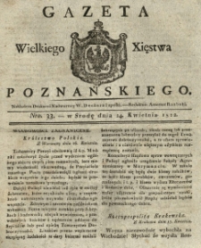 Gazeta Wielkiego Xięstwa Poznańskiego 1822.04.24 Nr33