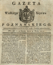 Gazeta Wielkiego Xięstwa Poznańskiego 1822.05.08 Nr37