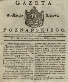 Gazeta Wielkiego Xięstwa Poznańskiego 1822.05.15 Nr39