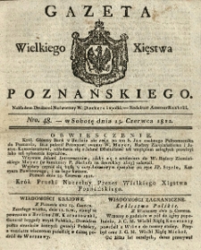 Gazeta Wielkiego Xięstwa Poznańskiego 1822.06.15 Nr48