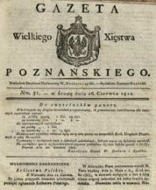 Gazeta Wielkiego Xięstwa Poznańskiego 1822.06.26 Nr51
