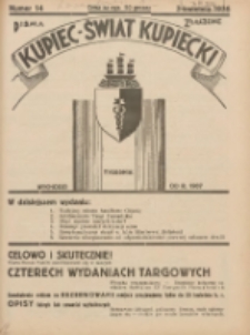 Kupiec-Świat Kupiecki; pisma złączone; oficjalny organ kupiectwa Polski Zachodniej 1936.04.03 R.30 Nr14