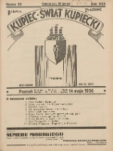 Kupiec-Świat Kupiecki; pisma złączone; oficjalny organ kupiectwa Polski Zachodniej 1936.05.14 R.30 Nr20