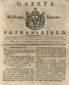 Gazeta Wielkiego Xięstwa Poznańskiego 1820.04.22 Nr33