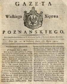 Gazeta Wielkiego Xięstwa Poznańskiego 1820.05.13 Nr39
