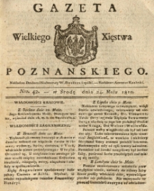 Gazeta Wielkiego Xięstwa Poznańskiego 1820.05.24 Nr42