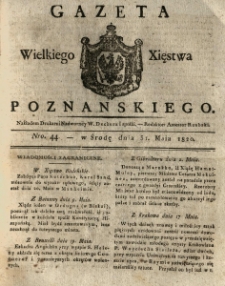 Gazeta Wielkiego Xięstwa Poznańskiego 1820.05.31 Nr44