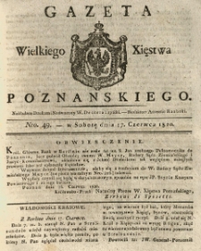 Gazeta Wielkiego Xięstwa Poznańskiego 1820.06.17 Nr49