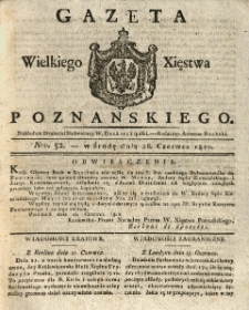 Gazeta Wielkiego Xięstwa Poznańskiego 1820.06.28 Nr52