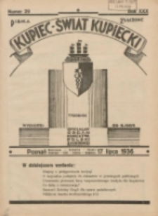 Kupiec-Świat Kupiecki; pisma złączone; oficjalny organ kupiectwa Polski Zachodniej 1936.07.17 R.30 Nr29