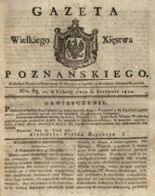 Gazeta Wielkiego Xięstwa Poznańskiego 1820.08.05 Nr63