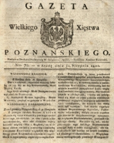 Gazeta Wielkiego Xięstwa Poznańskiego 1820.08.30 Nr70