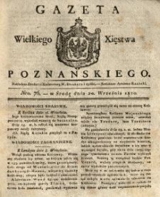 Gazeta Wielkiego Xięstwa Poznańskiego 1820.09.20 Nr76