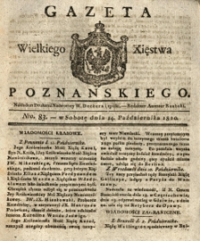 Gazeta Wielkiego Xięstwa Poznańskiego 1820.10.14 Nr83