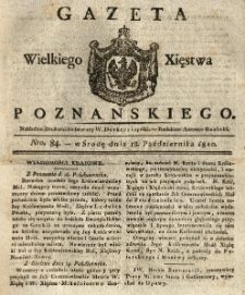 Gazeta Wielkiego Xięstwa Poznańskiego 1820.10.18 Nr84
