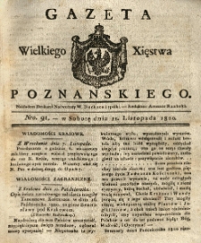 Gazeta Wielkiego Xięstwa Poznańskiego 1820.11.11 Nr91