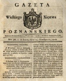 Gazeta Wielkiego Xięstwa Poznańskiego 1820.11.15 Nr92