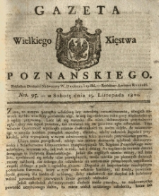 Gazeta Wielkiego Xięstwa Poznańskiego 1820.11.25 Nr95