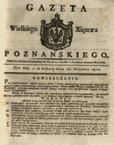 Gazeta Wielkiego Xięstwa Poznańskiego 1820.12.23 Nr103