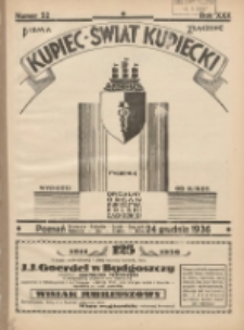 Kupiec-Świat Kupiecki; pisma złączone; oficjalny organ kupiectwa Polski Zachodniej 1936.12.24 R.30 Nr52