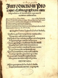 Introductio in Ptolemaei Cosmographiam