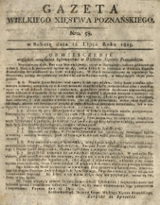 Gazeta Wielkiego Xięstwa Poznańskiego 1815.07.22 Nr58