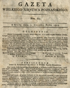 Gazeta Wielkiego Xięstwa Poznańskiego 1815.08.02 Nr61