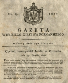 Gazeta Wielkiego Xięstwa Poznańskiego 1815.08.09 Nr63
