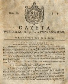 Gazeta Wielkiego Xięstwa Poznańskiego 1815.09.06 Nr71