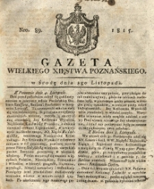 Gazeta Wielkiego Xięstwa Poznańskiego 1815.11.08 Nr89