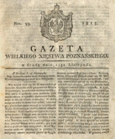 Gazeta Wielkiego Xięstwa Poznańskiego 1815.11.22 Nr93