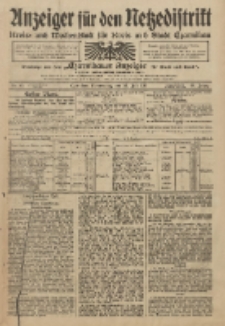 Anzeiger f&uuml;r den Netzedistrikt Kreis- und Wochenblatt f&uuml;r Kreis und Stadt Czarnikau 1911.07.20 Jg.59 Nr85
