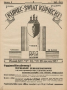 Kupiec-Świat Kupiecki; pisma złączone; oficjalny organ kupiectwa Polski Zachodniej 1937.01.29 R.31 Nr5