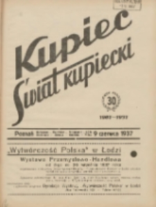 Kupiec-Świat Kupiecki; pisma złączone; oficjalny organ kupiectwa Polski Zachodniej 1937.06.09 R.31 Nr23