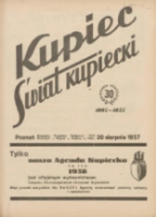 Kupiec-Świat Kupiecki; pisma złączone; oficjalny organ kupiectwa Polski Zachodniej 1937.08.20 R.31 Nr32