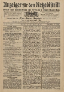 Anzeiger f&uuml;r den Netzedistrikt Kreis- und Wochenblatt f&uuml;r Kreis und Stadt Czarnikau 1911.07.29 Jg.59 Nr89