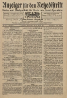 Anzeiger für den Netzedistrikt Kreis- und Wochenblatt für Kreis und Stadt Czarnikau 1911.08.03 Jg.59 Nr91