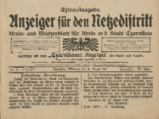 Anzeiger f&uuml;r den Netzedistrikt Kreis- und Wochenblatt f&uuml;r Kreis und Stadt Czarnikau 1911.08.16 Jg.59 Nr97