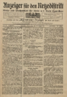 Anzeiger f&uuml;r den Netzedistrikt Kreis- und Wochenblatt f&uuml;r Kreis und Stadt Czarnikau 1911.08.17 Jg.59 Nr97