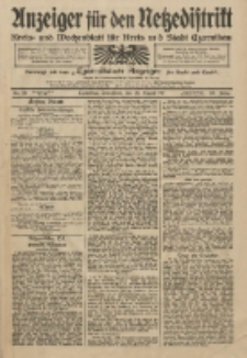 Anzeiger f&uuml;r den Netzedistrikt Kreis- und Wochenblatt f&uuml;r Kreis und Stadt Czarnikau 1911.08.26 Jg.59 Nr101