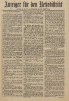 Anzeiger für den Netzedistrikt Kreis- und Wochenblatt für Kreis und Stadt Czarnikau 1911.08.26 Jg.59 Nr101